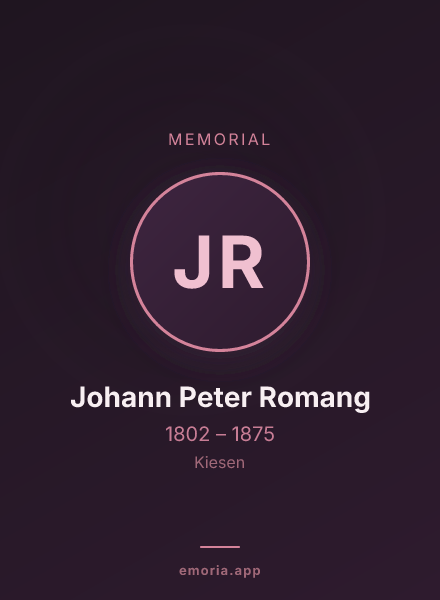 Memorial portrait of Johann Peter Romang