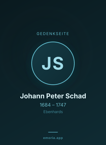 Gedenkportrait von Johann Peter Schad
