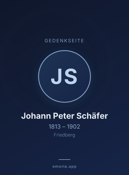 Gedenkportrait von Johann Peter Schäfer