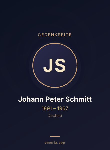 Gedenkportrait von Johann Peter Schmitt