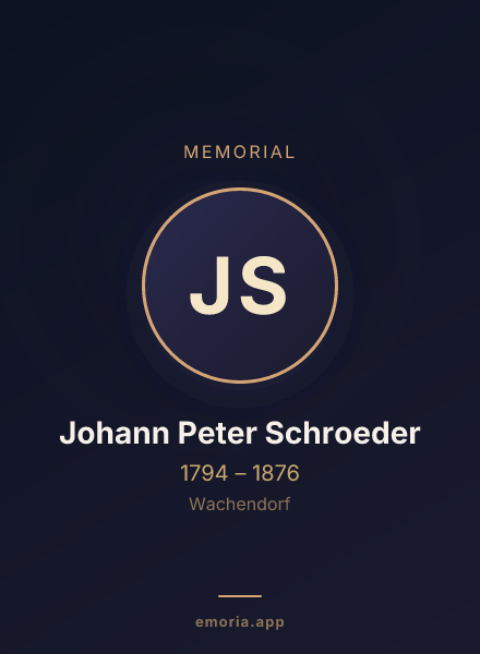 Memorial portrait of Johann Peter Schroeder