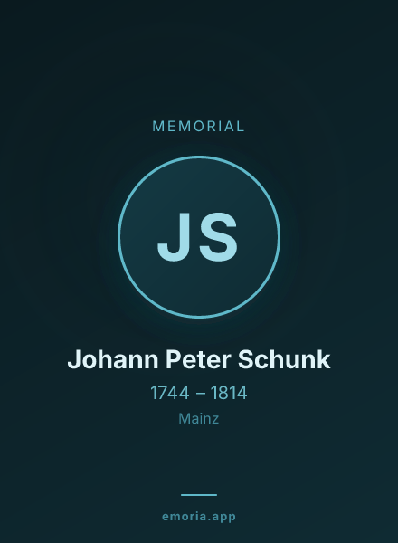 Memorial portrait of Johann Peter Schunk
