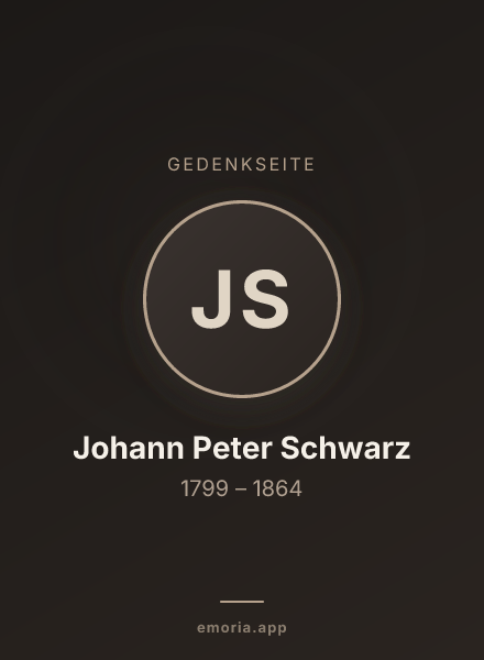 Gedenkportrait von Johann Peter Schwarz