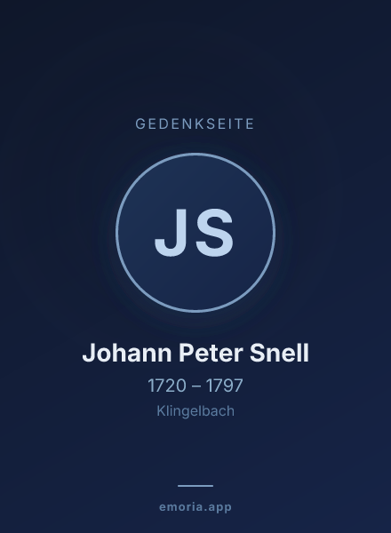 Gedenkportrait von Johann Peter Snell