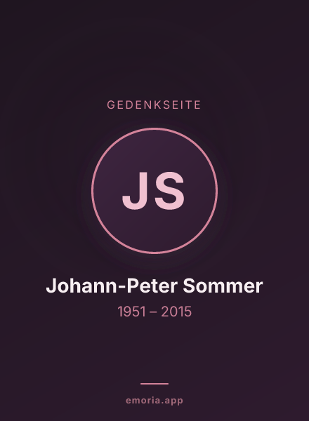 Gedenkportrait von Johann-Peter Sommer