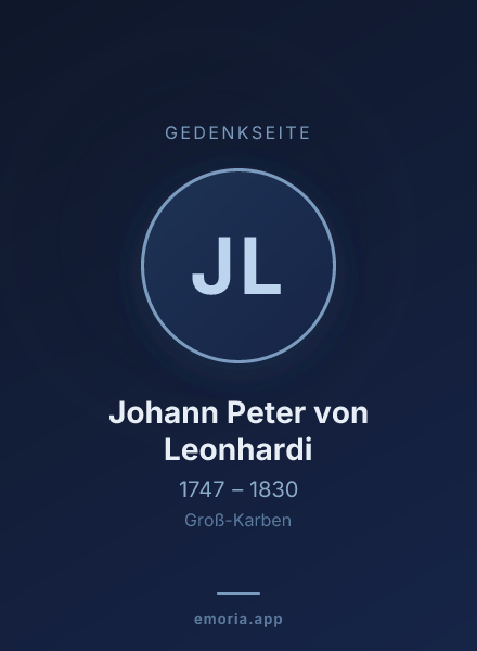 Gedenkportrait von Johann Peter von Leonhardi