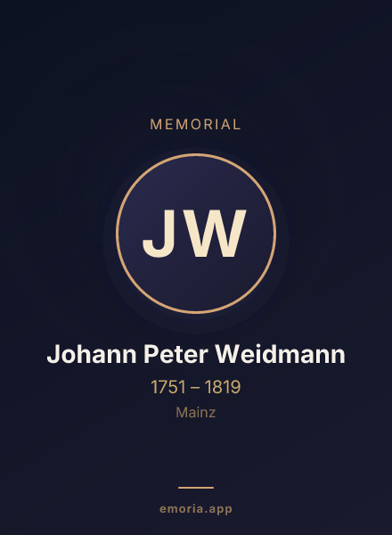Memorial portrait of Johann Peter Weidmann