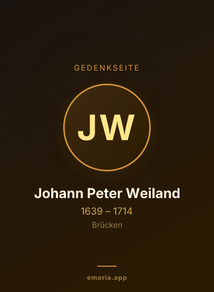 Gedenkportrait von Johann Peter Weiland