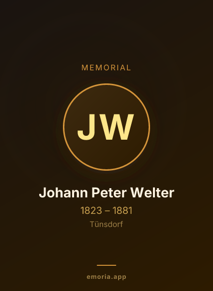 Memorial portrait of Johann Peter Welter