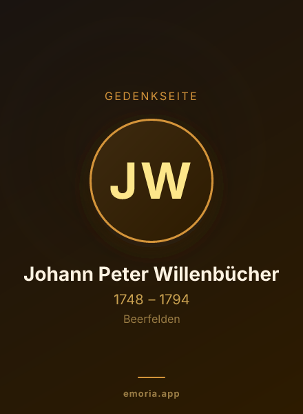Gedenkportrait von Johann Peter Willenbücher