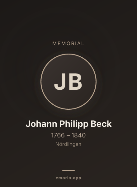 Memorial portrait of Johann Philipp Beck