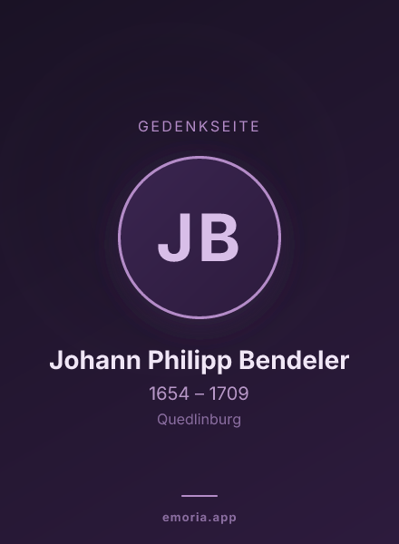 Gedenkportrait von Johann Philipp Bendeler