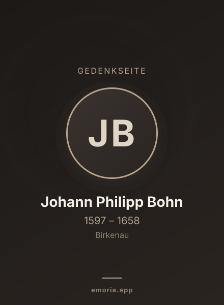 Gedenkportrait von Johann Philipp Bohn