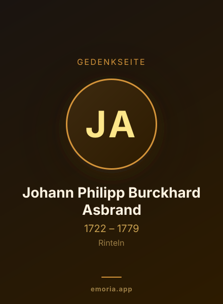 Gedenkportrait von Johann Philipp Burckhard Asbrand