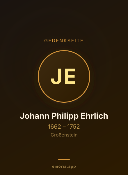 Gedenkportrait von Johann Philipp Ehrlich