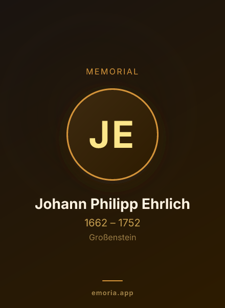 Memorial portrait of Johann Philipp Ehrlich