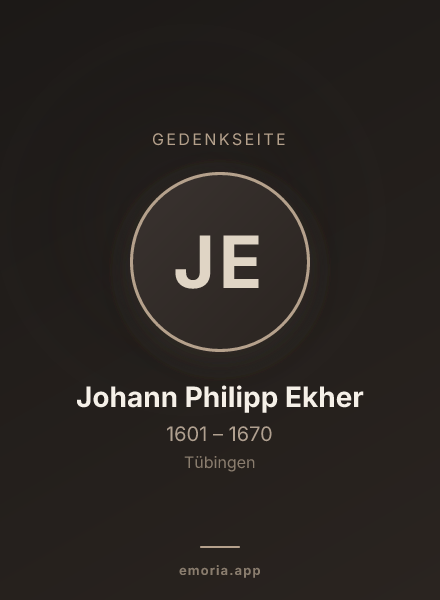 Gedenkportrait von Johann Philipp Ekher