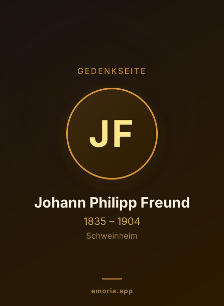 Gedenkportrait von Johann Philipp Freund