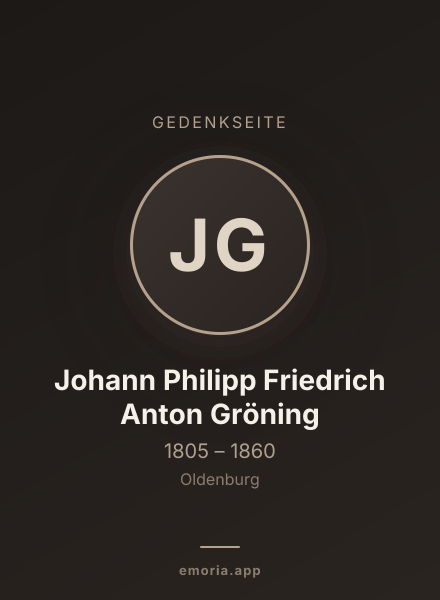 Gedenkportrait von Johann Philipp Friedrich Anton Gröning