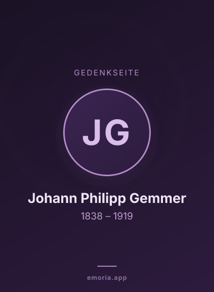 Gedenkportrait von Johann Philipp Gemmer