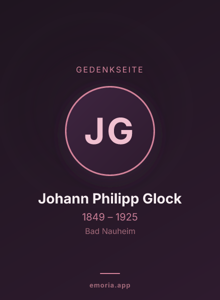 Gedenkportrait von Johann Philipp Glock