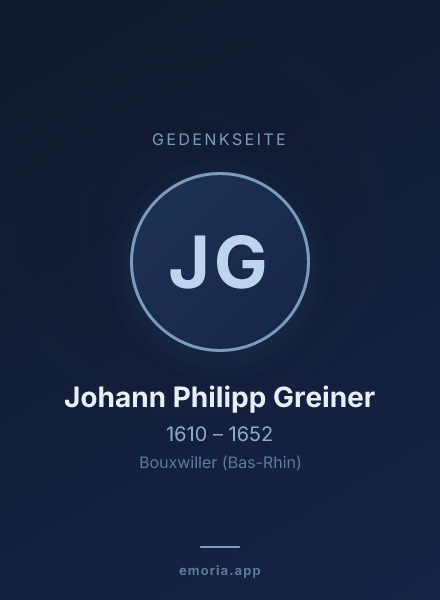 Gedenkportrait von Johann Philipp Greiner