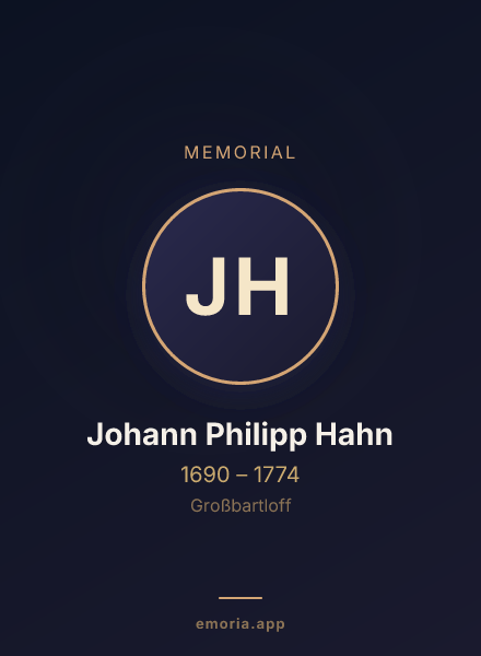 Memorial portrait of Johann Philipp Hahn