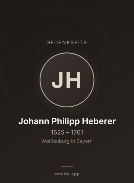 Gedenkportrait von Johann Philipp Heberer
