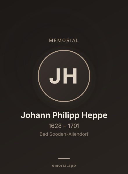 Memorial portrait of Johann Philipp Heppe