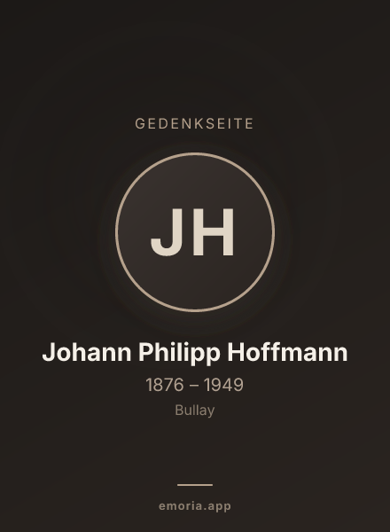 Gedenkportrait von Johann Philipp Hoffmann