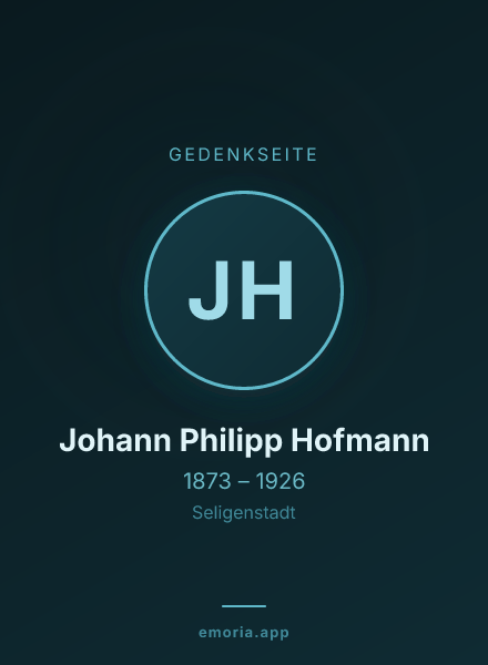 Gedenkportrait von Johann Philipp Hofmann