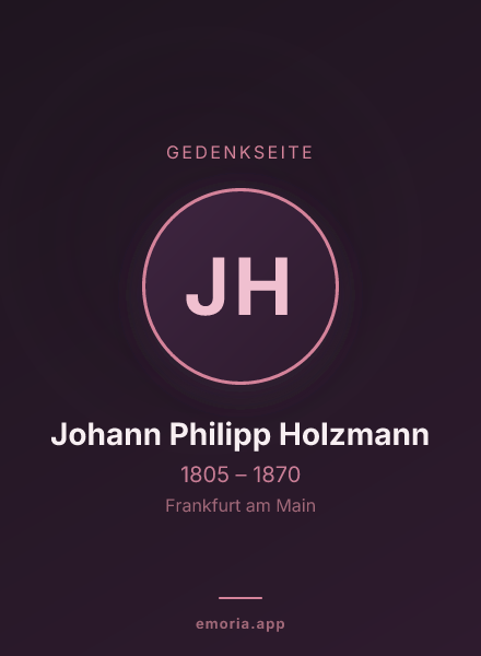 Gedenkportrait von Johann Philipp Holzmann
