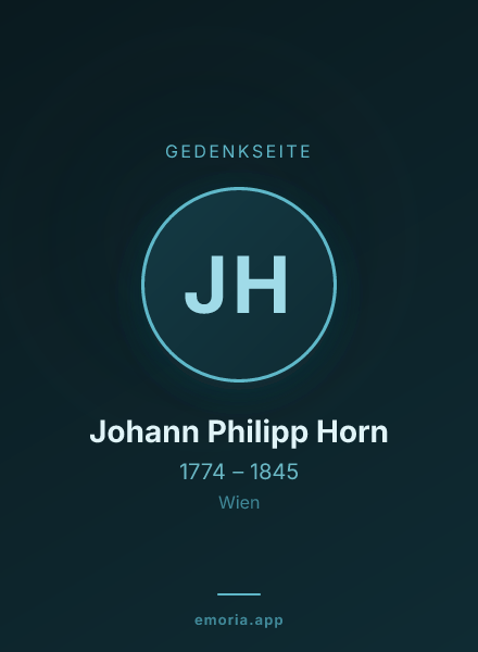Gedenkportrait von Johann Philipp Horn