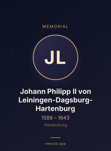 Memorial portrait of Johann Philipp II von Leiningen-Dagsburg-Hartenburg