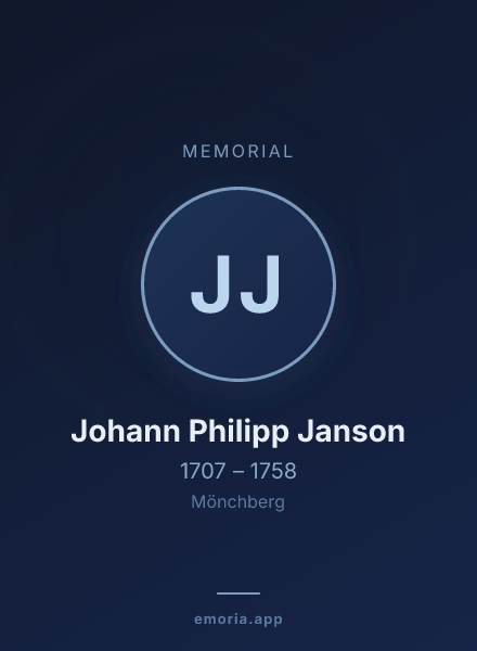 Memorial portrait of Johann Philipp Janson