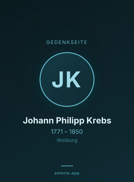 Gedenkportrait von Johann Philipp Krebs