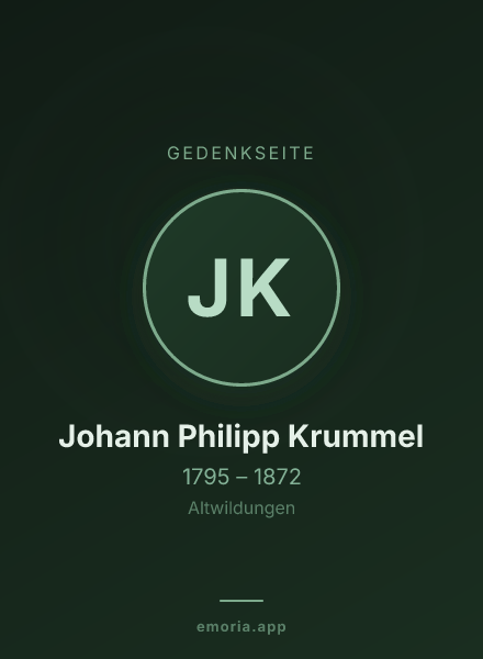 Gedenkportrait von Johann Philipp Krummel
