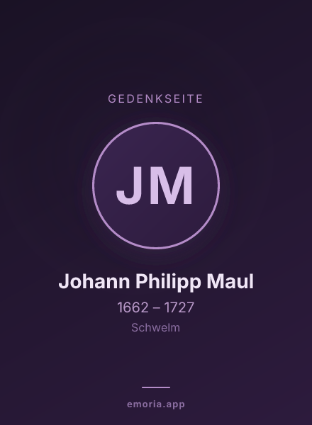 Gedenkportrait von Johann Philipp Maul