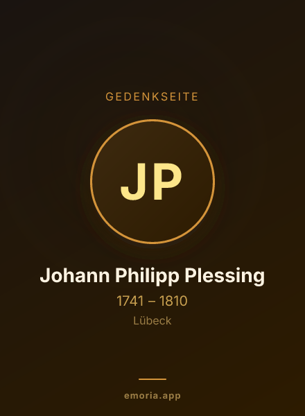 Gedenkportrait von Johann Philipp Plessing