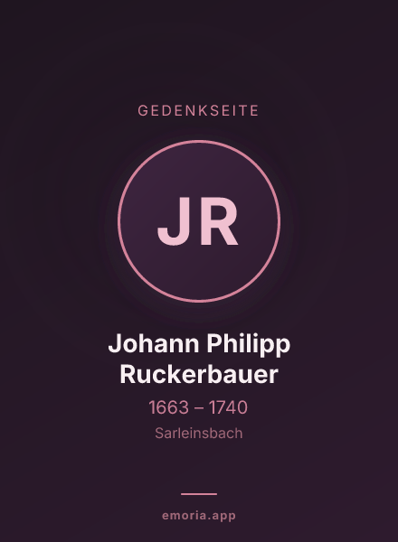 Gedenkportrait von Johann Philipp Ruckerbauer