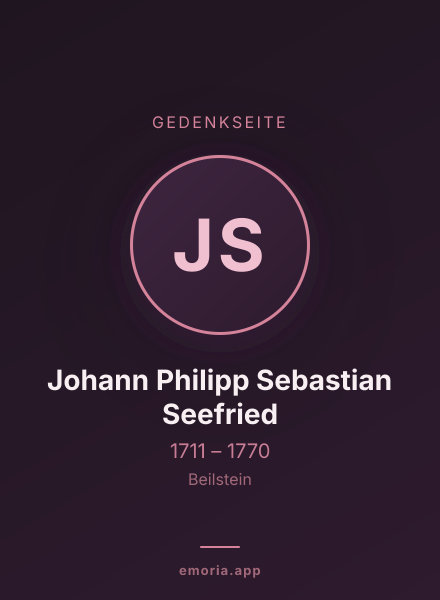 Gedenkportrait von Johann Philipp Sebastian Seefried