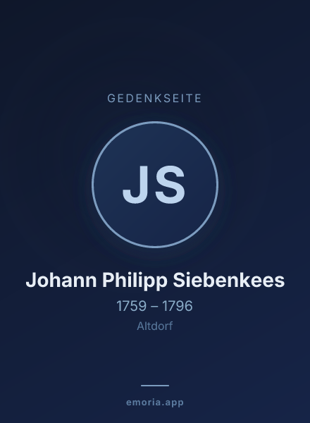 Gedenkportrait von Johann Philipp Siebenkees