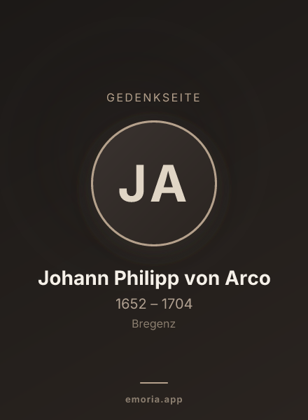 Gedenkportrait von Johann Philipp von Arco