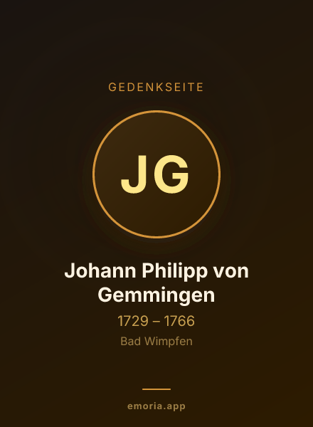 Gedenkportrait von Johann Philipp von Gemmingen