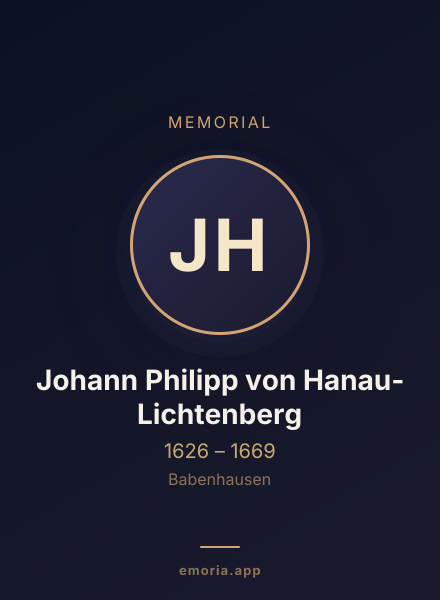Memorial portrait of Johann Philipp von Hanau-Lichtenberg