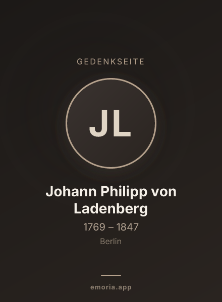 Gedenkportrait von Johann Philipp von Ladenberg