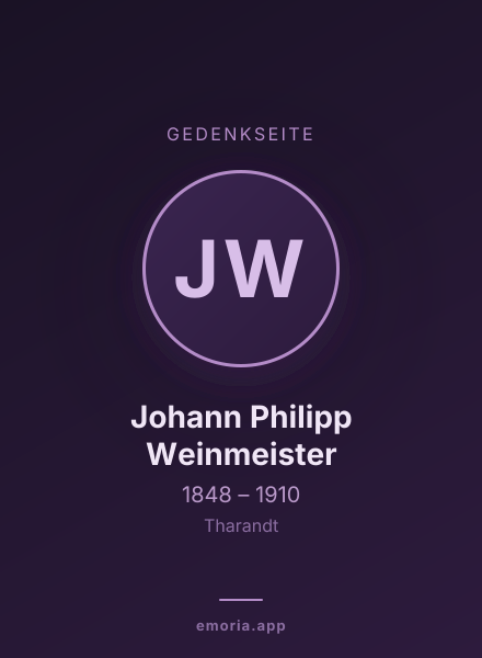 Gedenkportrait von Johann Philipp Weinmeister