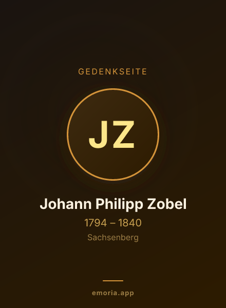 Gedenkportrait von Johann Philipp Zobel