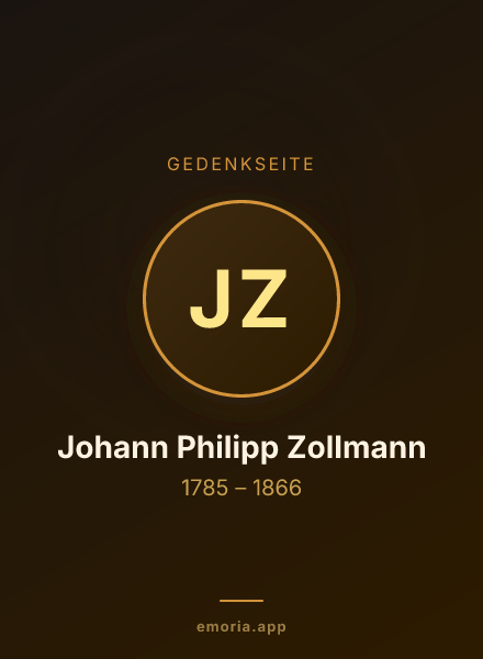 Gedenkportrait von Johann Philipp Zollmann