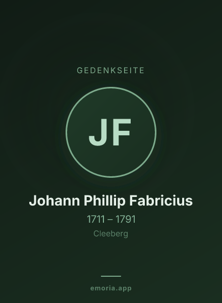 Gedenkportrait von Johann Phillip Fabricius